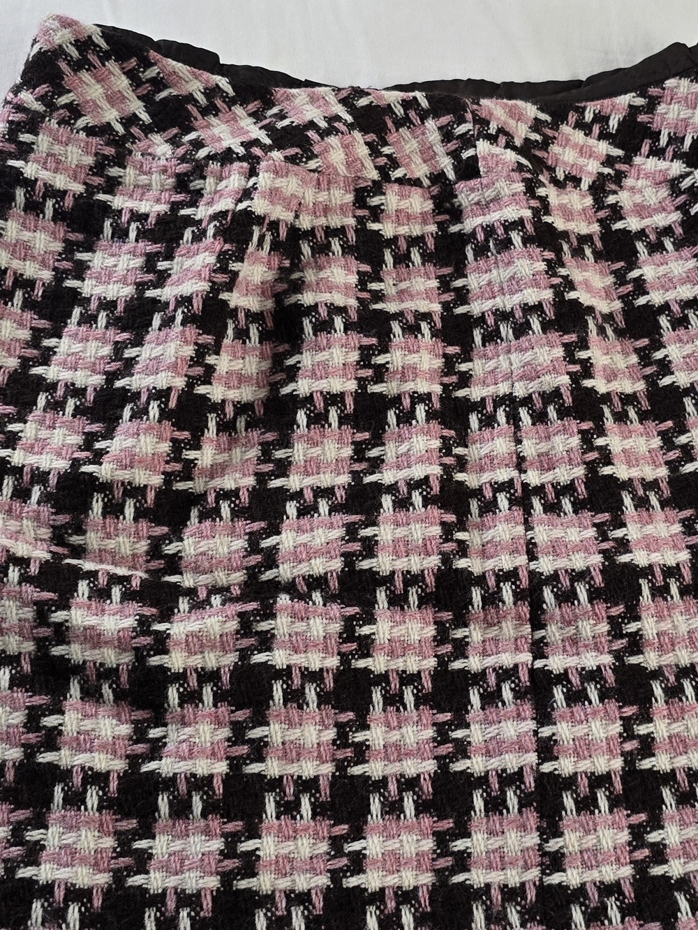 LOFT Pink and Black Tweed Circle Skirt